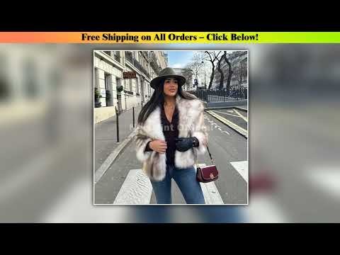 Neo Mint 2025 Winter Exclusive Striped Faux Fur Jacket Women Overcoat Brand Blogger Fashion Fluffy