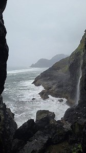 Love this relaxing view from the Sea Lion Caves in Oregon😍 Follow TravelWith ThisDuo for More Beautiful Views! #oregoncoast #waterfall #PacificNorthwest #travel #roadtrip | TravelWith ThisDuo