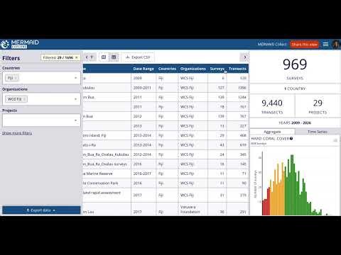 Analyzing Coral Reef Datasets in Table View | MERMAID Explore
