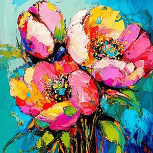 Multi-color Floral Abstract Art - 12 Printable Digital Images for Bold Wall Decor, Modern Home Art, and Gifts - Etsy