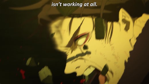 Phong cách hoạt hoạ phóng đại đến mức siêu thực, khi những lineart bị đẩy đến giới hạn, trở nên biến dạng, thô kệch, nhưng ta vẫn thấy rõ đấy là những động tác rất người, nhằm diễn hoạt tốc độ kinh hồn của Naoya. Đoạn này ko phải làm ẩu (nó làm mình nhớ tới đoạn Naruto vs Pain do Shingo Yamashita đảm nhận), vì nếu từng đường nét nhìn quá chỉn chu thì ta ko cảm nhận đc hiệu quả tương ứng. #ALC_Anime #ALC_Sakuga | A Lonely Comet - An Anime Blog