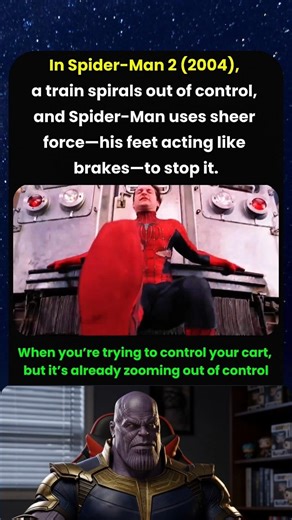 Spider-Man stops runaway train like shopping cart 😭😂🔥 #spiderman #marvel #movies
