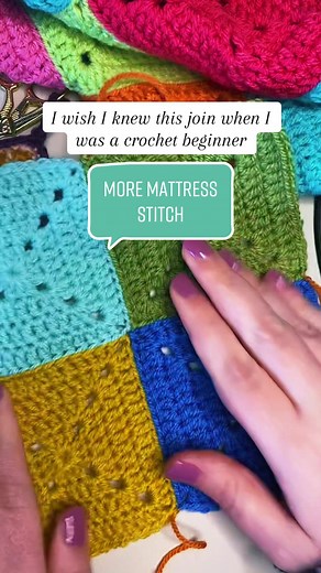 Joining crochet squares with mattress stitch. Full tutorial: @Meema Makes Solid squares tutorial @Meema Makes #crochet #crochetersoftiktok #crochettiktok #crochettok #mattressstitch #joiningsquares #crochetsquares #grannysquare #grannysquares #yarn #yarntok #crochettutorial #crochettutorials #beginnercrochet #crochetproject #make #learntocrochet #howtocrochet #crochetforbeginners #crochettips #crochettipsandtricks #handmade #craft #crafttok #crafttime #learn #learnontiktok #crochetaddiction