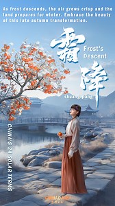 24K views · 1.3K reactions | The Frost's Descent marks the final farewell of #autumn as the cold begins to settle in. The air grows crisp, and the first frost paints the landscape in silver. It's a time of reflection and preparation as nature braces for the coming #winter. #CulturalJourney #solarterm #China #weather | Yuanxi | Facebook