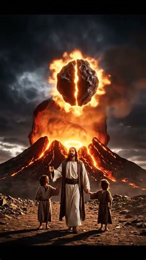 Jesus Protects Volcano Demon ⚡| #JesusPower #HolyLight #EpicMiracle #christianshorts #jesus #faith