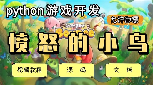 【Python游戏项目】手把手带你 python pygame开发愤怒的小鸟_轻松找回童年回忆_附源码 文档 软件