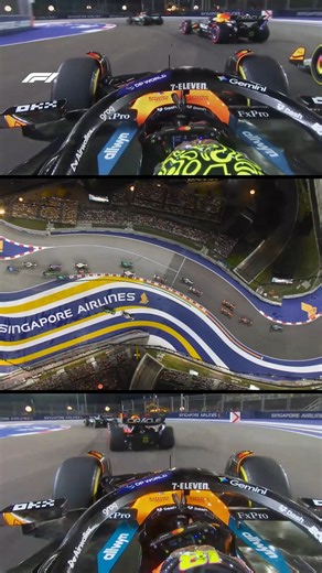 The Singapore race start, featuring Heli cam! 😍🚁 #F1 #Formula1 #SingaporeGP | F1
