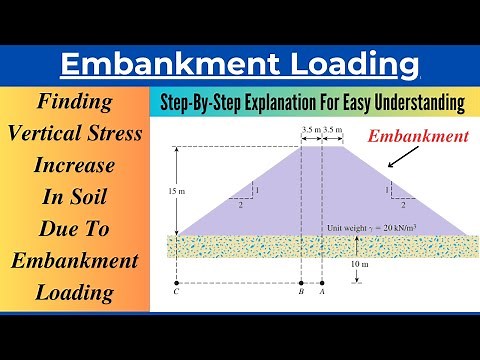 Finding Vertical Stress Increase in a Soil Due To Embankment Loading| Solved Problem