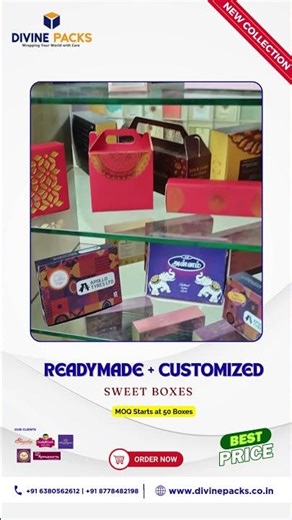 Readymade & Customized Sweet Boxes | Divine Packs