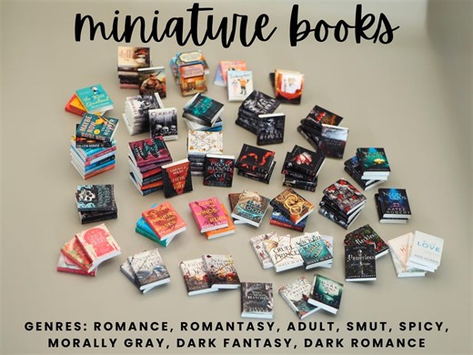 Miniature Books | Tiny Books | Dollhouse Mini Books | Mini Book Set | Mini Bookshelf Decor | 1:12 Scale Books | Mini Library Decor | Booktok - Etsy