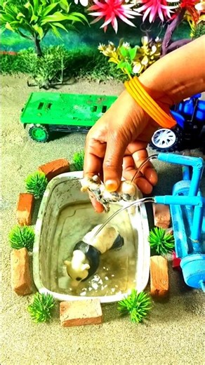 mini Panda mini cow mini water pump #shorts #shortsfeed