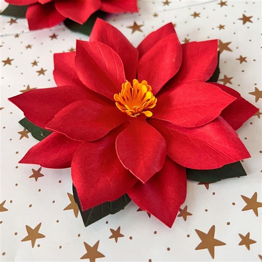 SVG Poinsettia Paper Flower Template | DIY Christmas Decor (digital Download) - Etsy
