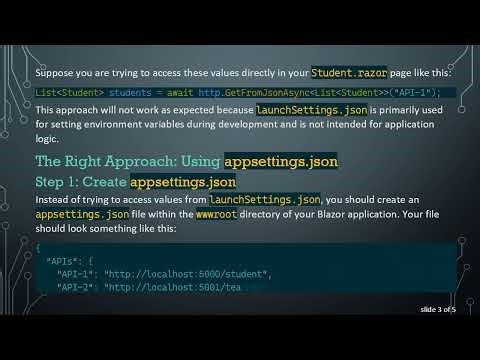 How to Access launchSettings.json Values in Razor Pages (Blazor WebAssembly)