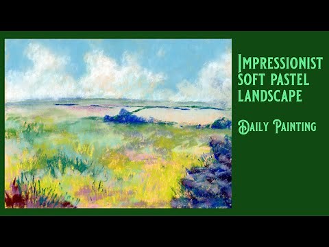 Impressionist soft pastel landscape