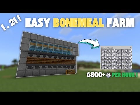 NEW 100% WORKING SIMPLE BONE MEAL FARM Tutorial in Minecraft Bedrock 1.21+ – Easy & Efficient!
