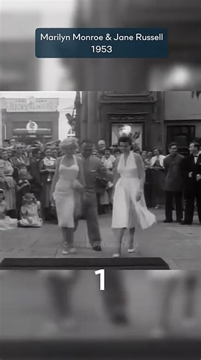 Marilyn Monroe and Jane Russell in 1953 colorized