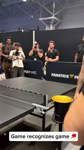 Justin Bieber and Novak Djokovic shared a laugh at Fanatics Fest after the tennis legend got the better of Bieber in their ping-pong faceoff. But don’t feel too sorry for JB - he’s still sitting atop the Fanatics Games leaderboard, ahead of everyone… including NFL icon Tom Brady 🇨🇦 🏈 🐐”[Justin is] the biggest athlete,” Djokovic conceded, “but here, this is my game.” 📽️: #fanaticsfest #justinbieber #djokovic #pingpong