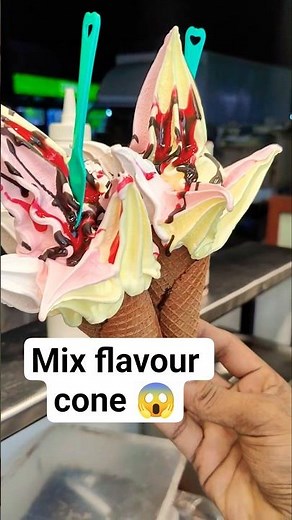 Mixed Flavor cone Ice Cream 🍓🍍🍫🍦 Strawberry, Pineapple, Vanilla & Chocolate | Satisfying Icecream