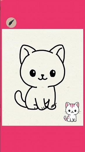 How to Draw a Cute Cat 🐱 Easy Drawing Tutorial for Kids #lidoartworks