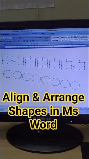 How to Align & Arrange Shapes in Ms Word | #shorts #shortcutkeys #wordshortcuts #computer #msword