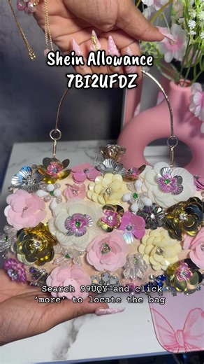 To save with the Shein allowance, create a new Shein account and add your preferred items to your shopping cart then search for the code. 🌸🌸🌸🌸 Search 99UQY to locate the purse 🌸 #sheinfinds #purse #womenbag #shein @SHEIN