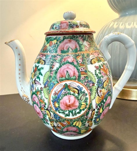Antique Famille Rose Canton Tea Pot Elegant Chinese Porcelain – Vintage Collectibles - Etsy