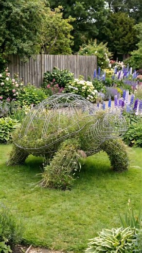 DIY Living Art: Designing a Giant Turtle with Blooming Flowers