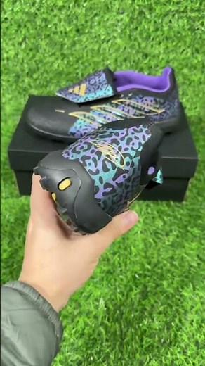 Adidas Predator 26 Elite Fold-Over Tongue TF Artificial Turf Soccer Shoes - Black/Blue Leopard/Gold