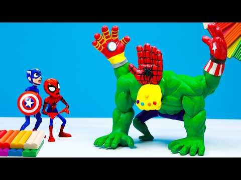 Making Superhero Monster 👹 Captain America x Spider-Man x Hulk 🔥 Satisfying DIY Clay Timelapse
