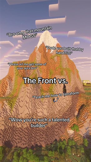We do NOT talk about the back of builds 😭 #minecraft #wandercraft #terraform #mountain #minecraftmemes