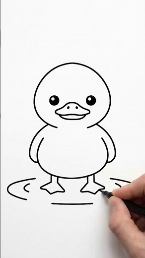 Cute Duck Easy Drawing Tutorial 🦆🐤