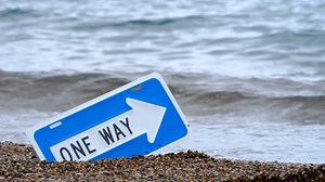 Sign, Ocean, Path. Free Stock Video