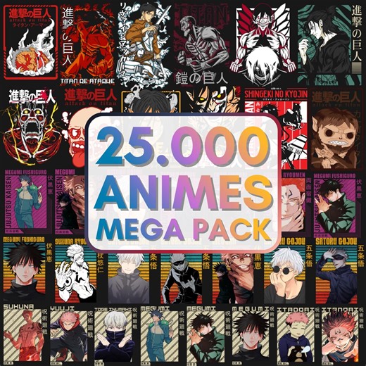 25,000  Anime Designs With Transparent PNG, Ready for Print on Demand, High Quality Vector Art Graphics, PNG, SVG, Mega Bundle, Streetwear - Etsy