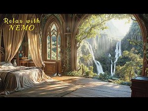 Frodo’s Cozy Room in Rivendell / Relaxing Waterfalls and Birds Singing for Relaxation and Sleeping
