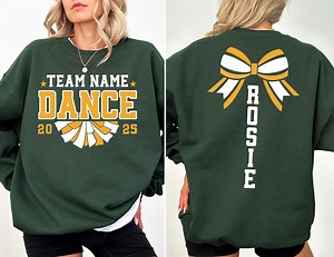 Custom Dance Team Name Sweatshirt, Personalized Dance Leader Gift, Dance Mom With Name Hoodie, Dance Competition Outfit, Dance Mascot Shirt - Etsy
