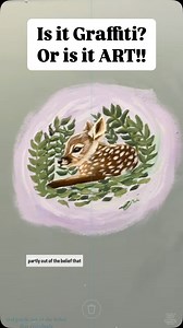 Graffiti or Art? You Decide. 🎨🦌 Someone called my tiny paintings graffiti, so I decided to go BIG this time. Meet my newest addition—a beautiful fawn, painted right on the bedroom wall in the most noticeable place possible. 👀✨ So… what do you think? Is it graffiti, or is it art? Where’s the line between creativity and vandalism? Personally, I think art belongs everywhere—but I’d love to hear your thoughts! Let’s discuss in the comments. ⬇️ And yes… my landlord might have something to say abou