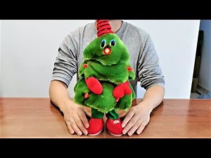 Electric Christmas Tree Plush Toy - Singing and Dancing Christmas Toys with Lights