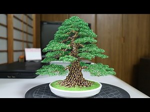 Making Bonsai wire tree, green colour