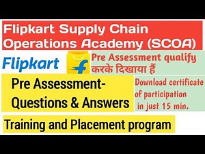 Pre Assessment Questions & Answers| Flipkart Supply Chain Operations Academy Pre Assessment Answers