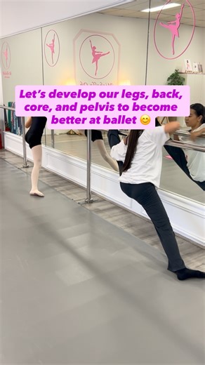 Michelle Oh Ballet Studio on Instagram: "Let’s develop our legs, back, core, and pelvis to become better at ballet 😊#dance #contemporary #ballet #전공발레 #멋진운동"