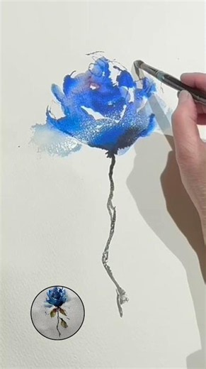 💙 Watch This Blue Rose Bloom in Watercolor
