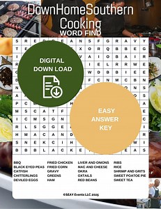 Down Home Cooking Food Word Search - Etsy UK