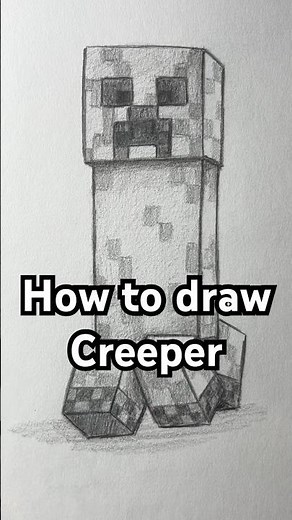 How to draw a Creeper from Minecraft! Easy! #art #minecraft #drawing