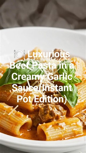 🍽️ Luxurious Beef Pasta in a Creamy Garlic Sauce(Instant Pot Edition)