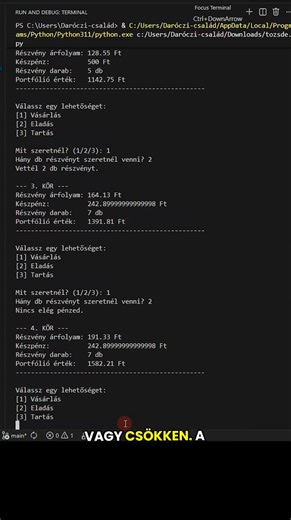 Python Tőzsde játék projekt, ha már unod a sablonos feladatokat! #python #projekt #tőzsde | Informatikatanár