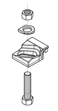 Bolted connection rail fixing clips - Gantry Rail