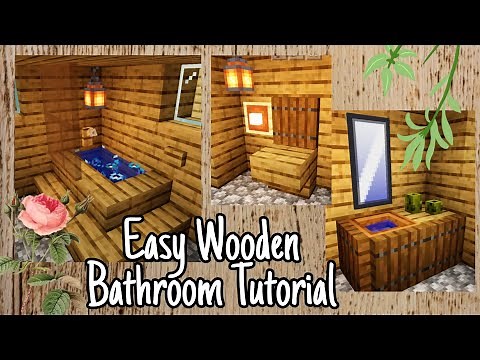 Easy Minecraft Wooden Bathroom Tutorial 🍰💛 (MCPE V1.16)