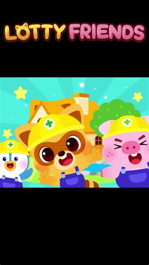 #shorts | Let's Build a House2️⃣| Construction Vehicles | Kids Songs| Nursery Rhymes | Lotty Friends