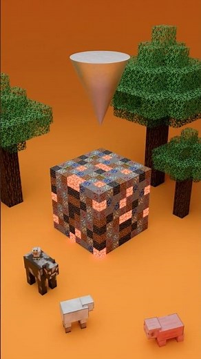Blender Satisfying simulation Minecraft Blocks vs Metal Cone!#satisfying #blender #animation