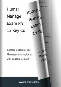 Human Resources Management MGT 208 Exam Practice: Lesson 13 Key Concepts - examstash.com
